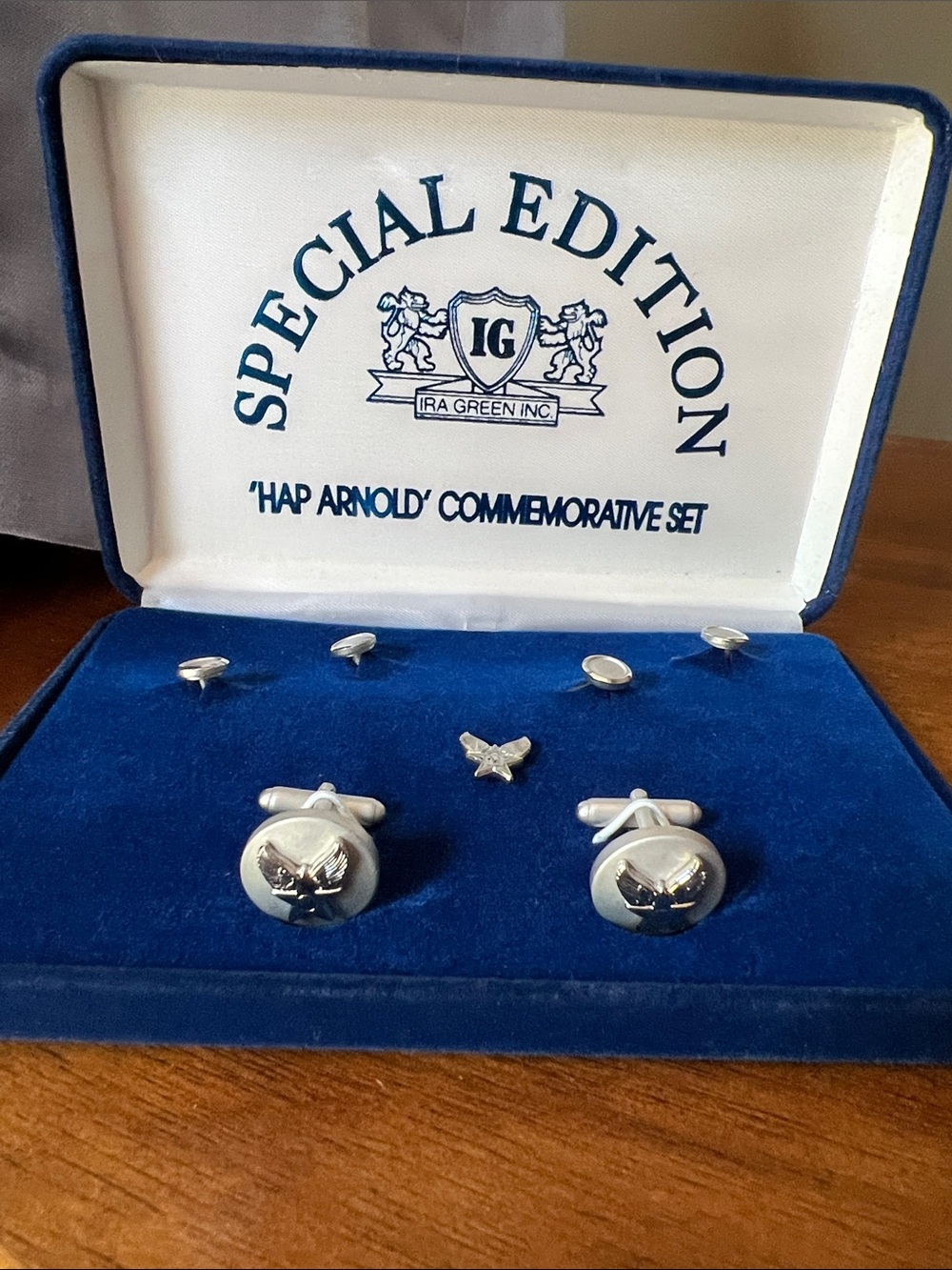 USAF Mess Dress Silver TieTac Cuff Links Special Edition ‘Hap Arnold’ Set